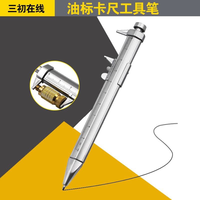Creative Plastic Vernier Caliper Pen, Ballpoint Pen, Measurement Tool Pen, Daily Student Ruler, Bullet Woodworking Ruler