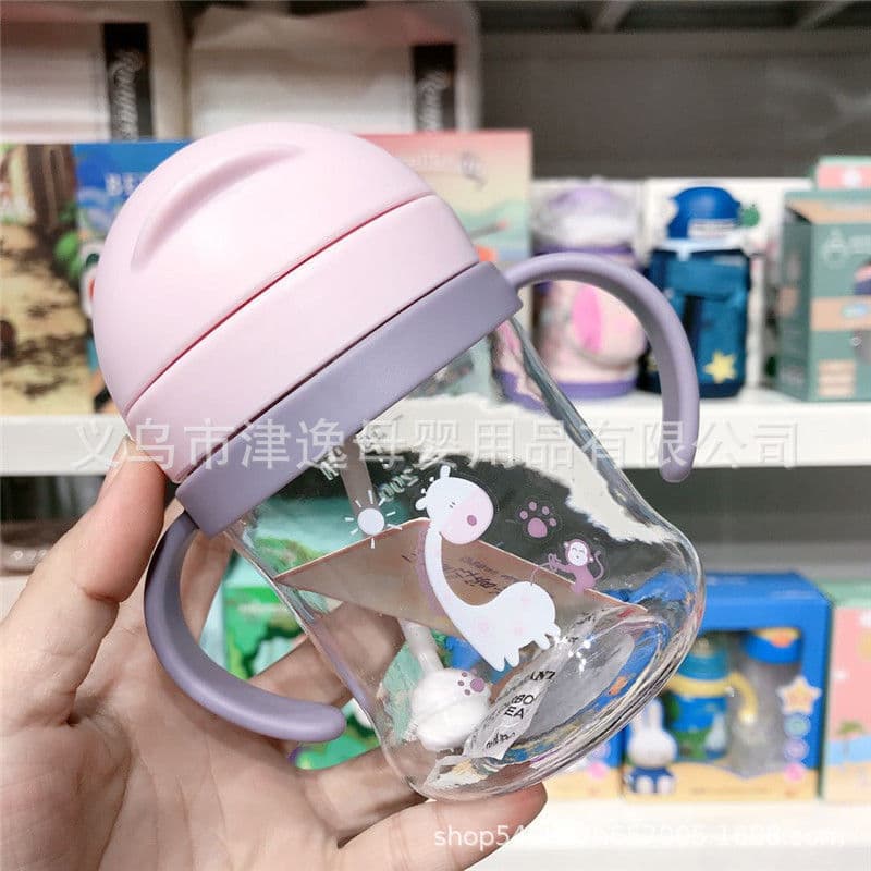 Factory Direct New Kids Straw Cup Baby Training Cup Plastic Drinking Cup Anti-Choke Portable Kindergarten Water Bottle