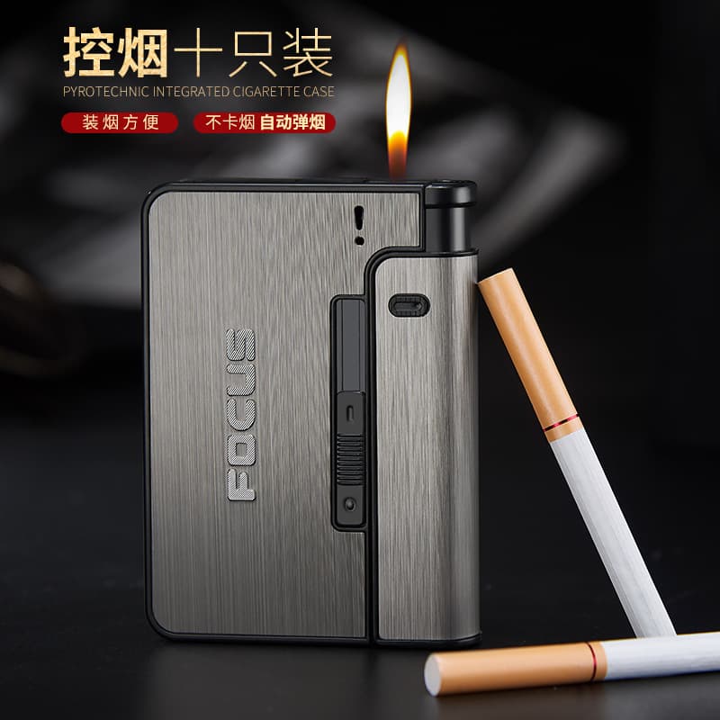 Cross-border JD001 cigarette case with replaceable lighter, creative separable 10-pack cigarette case, wholesale.