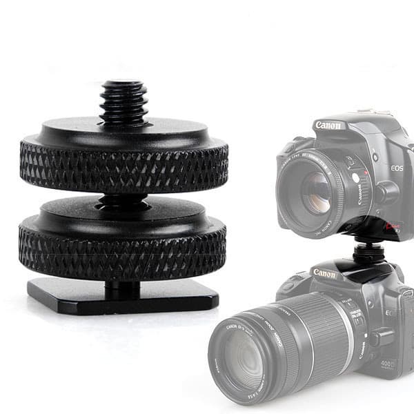 Enhanced 1/4 Double-Layer Screw, 1/4 Screw Hole to Hot Shoe Socket Adapter, Dual Screws for Top and Bottom Locking
