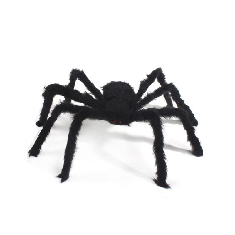Halloween spider decoration props outdoor venue layout spider web plush spider toy simulated plush spider