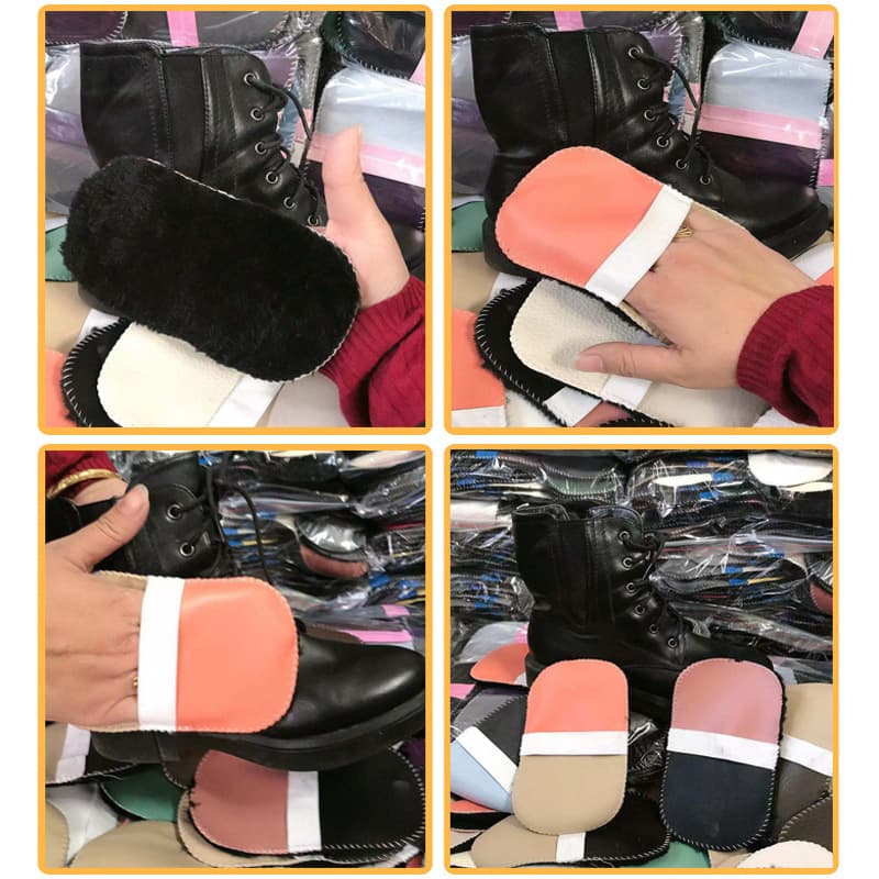 Faux Wool Velvet Shoe Cleaning Gloves Multi-Functional Polishing Mitts for Leather Shoes Car Cleaning Dust Removal