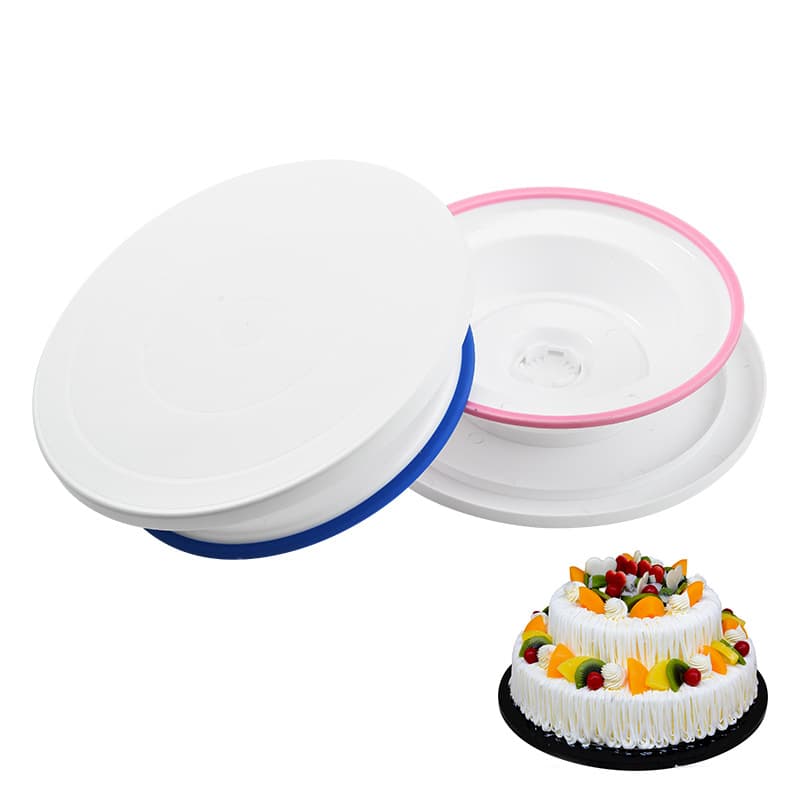 Baking Tool Plastic Cake Turntable with Non-Slip Edge Cake Decorating Stand DIY Pastry Kitchen Home Goods Baking Accessories