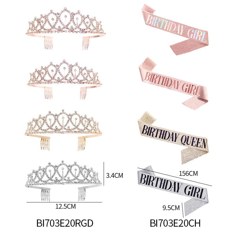 Birthday Party Outfit Happy Birthday Sash Party Etiquette Headwear Birthday Crown Birthday Ribbon