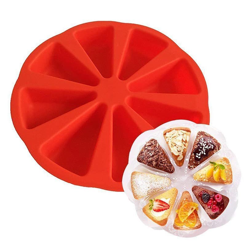 Silicone Cake Mold Baking Chocolate Mousse Pizza Pan 8 Points Non-Stick Heat Resistant Easy to Clean Cake Mould for Baking And Cooking