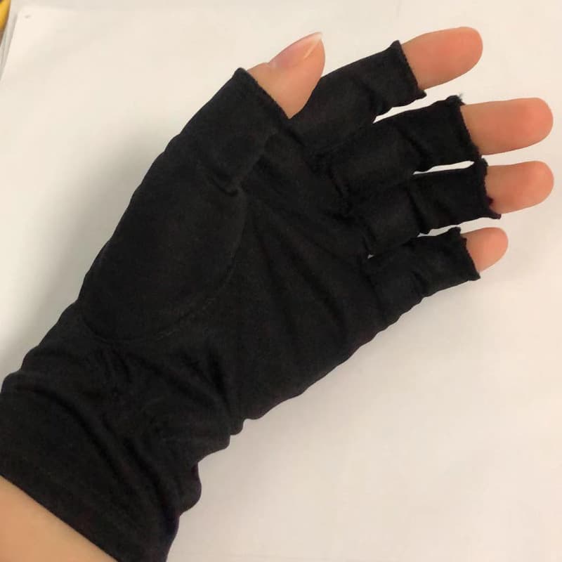 100% Mulberry Silk Knitted Beaded Silk Gloves Fingerless Sunscreen Moisturizing Whitening Sleeping Gloves for Women