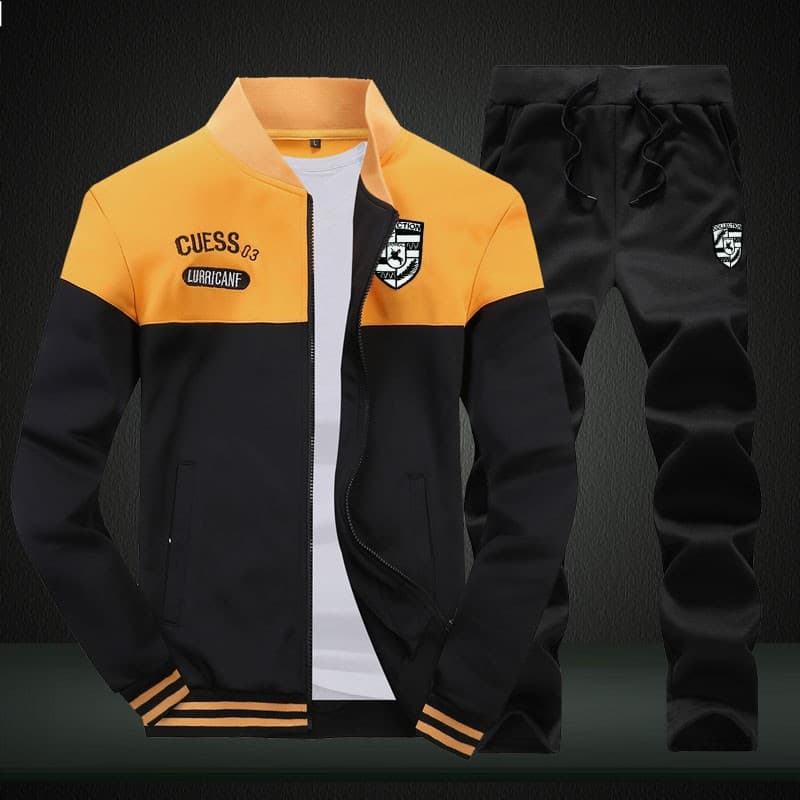 Big Size Men's Hoodie Set M-8XL Couple Korean Style Stand Collar Youth Student Casual Sportswear Trendy