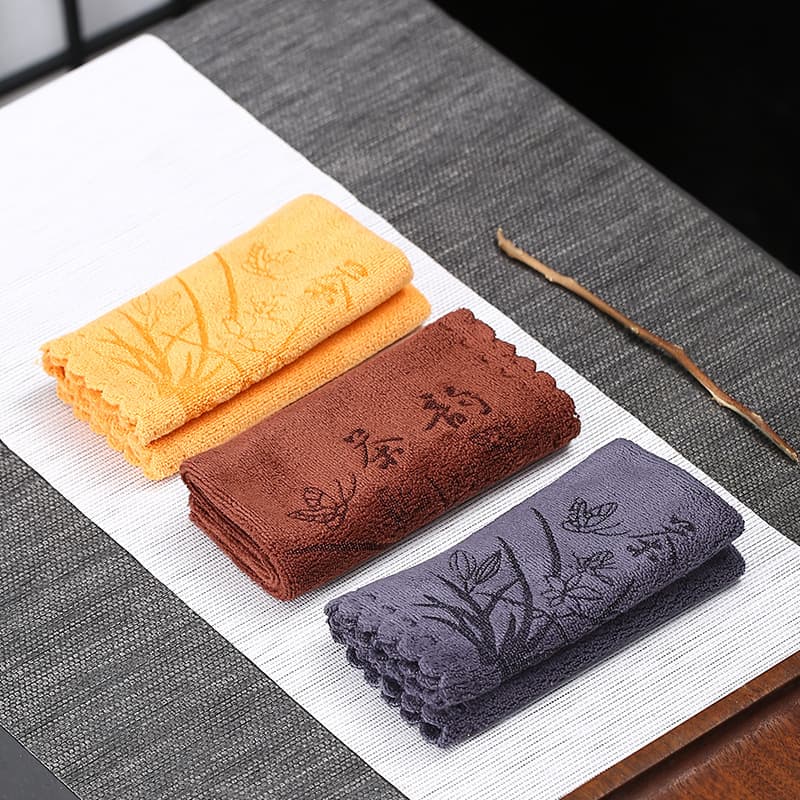 Soft Absorbent Thick Microfiber Tea Tray Cloth, Printed Tea Cloth, Kitchen Cleaning, Tea Charm Tea Towel with LOGO