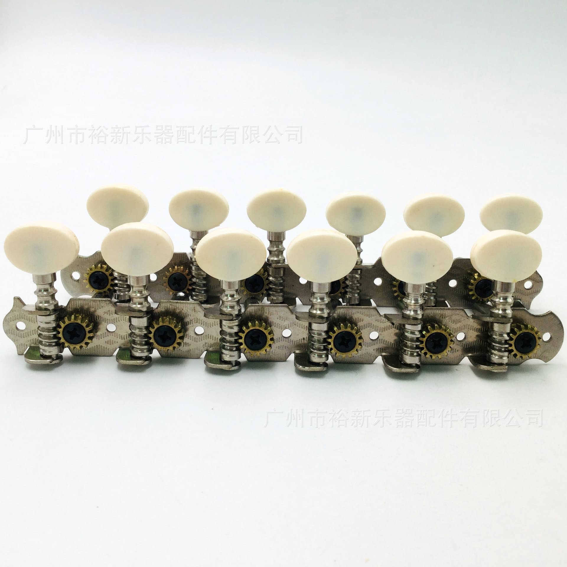 Guitar Accessories 6-String Tuning Pegs 12-String 6-Position White Small Round Head Double Hole Steel Pillar String Pegs Six-Position Tuning Pegs