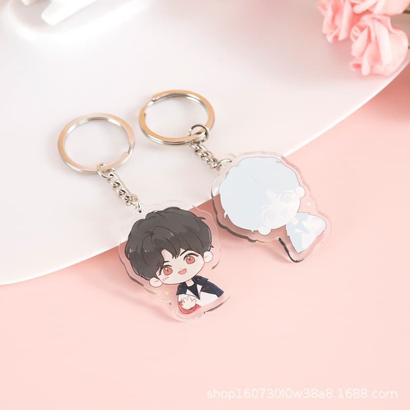 Transparent Acrylic Keychain In Stock, Anime Cartoon Pendant Stand Keychain Wholesale for Comic Con