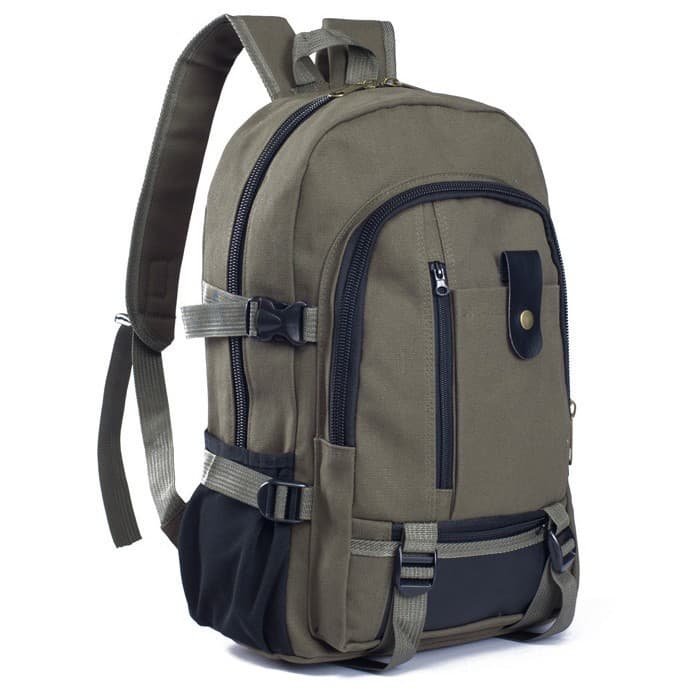 Cross-border Supply Men's Casual Canvas Backpack Travel Large Capacity Travel Backpack for College and High School Students Wholesale