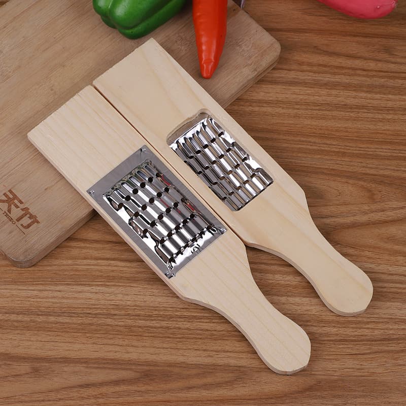Wooden No. 10 stainless steel slice potato radish chopping and grater wooden planer wood repair multi-function peeling and peeling
