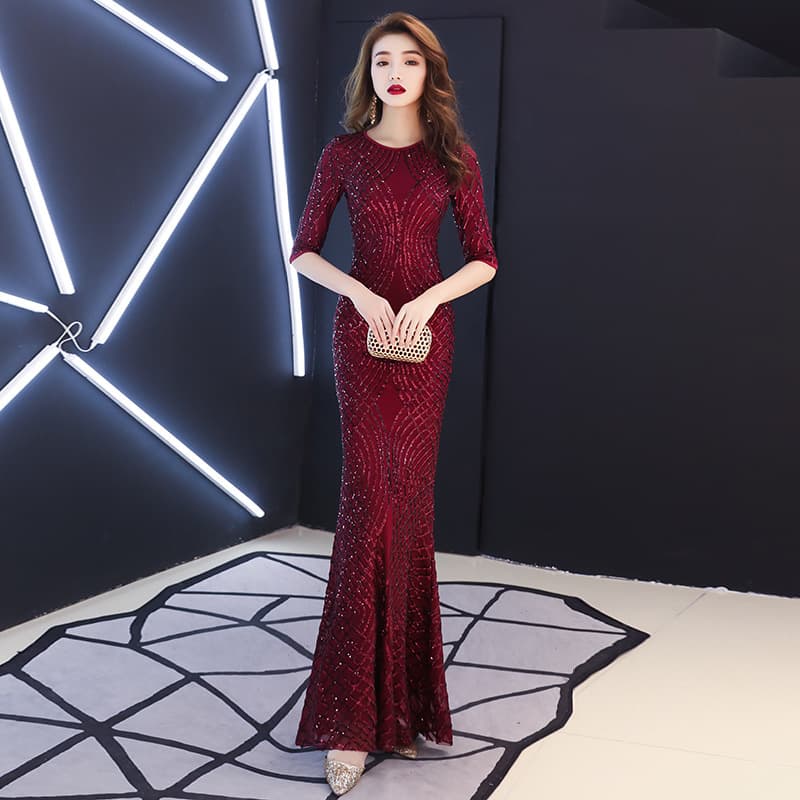 Fish Tail Evening Gown Women 2026 New Night Host Long Red Toast Banquet Dress Summer