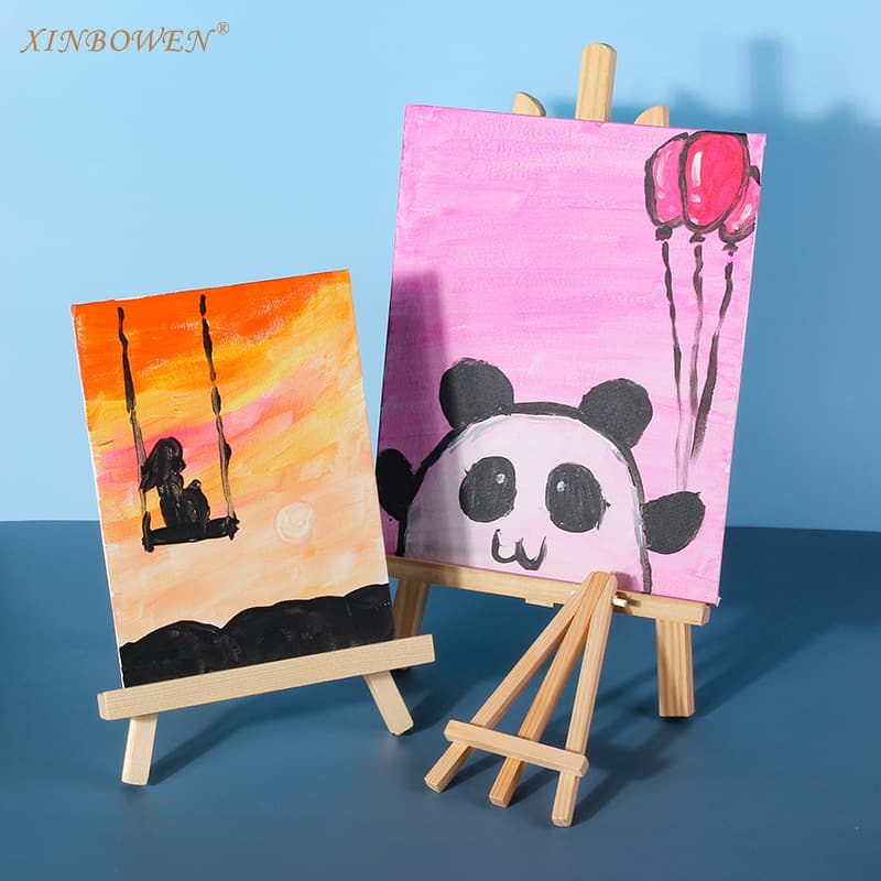 Natural Pine Wood Mini Easel, Desktop Easel for Children, Sketch Display Stand, Phone Holder