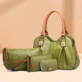 2026 New Retro Mother-Child Bag 3-Piece Set European and American Fashion Handbag Shoulder Bag Crossbody Bag Factory Wholesale