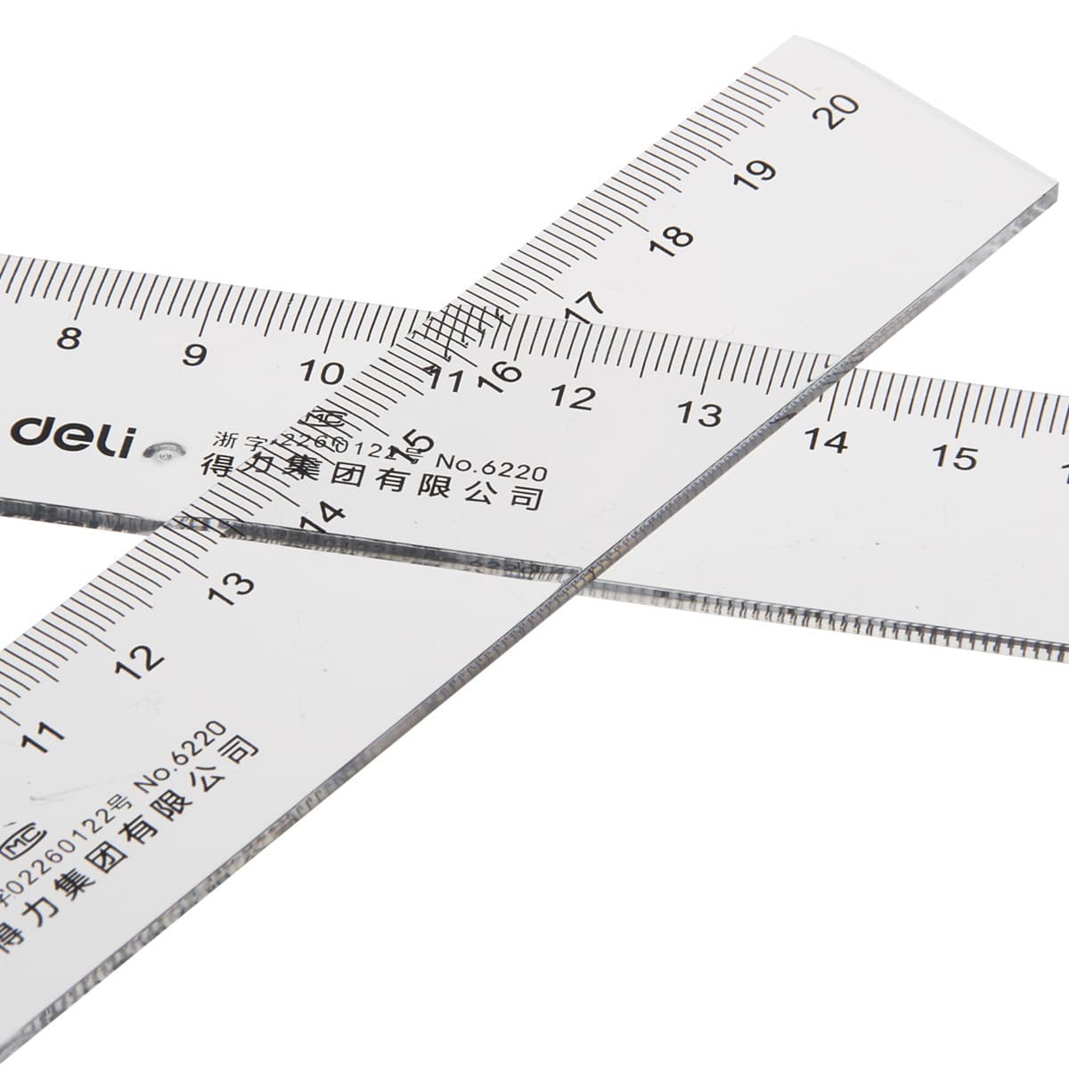 Deli Stationery 20cm Organic Straight Ruler Deli 6220 Ruler Deli Ruler