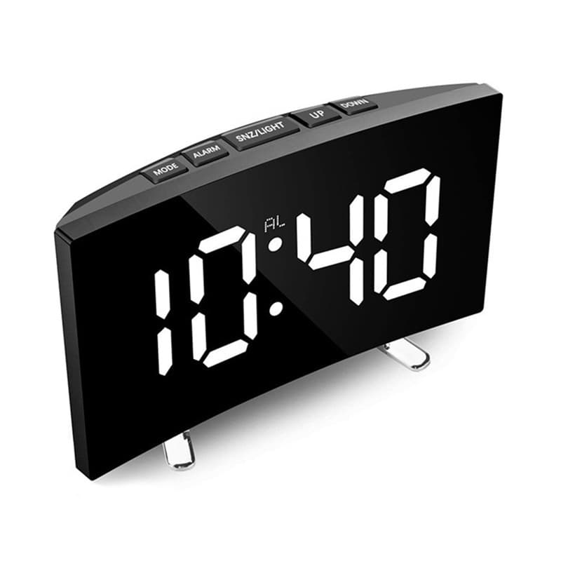 Fashionable Curved Screen Led Mirror Clock Large Screen Digital Clock Silent Alarm Direct Sale From Factory 6507