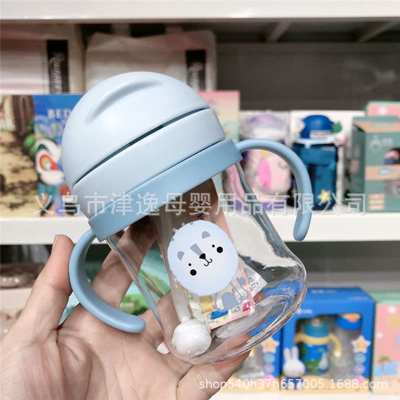 Manufacturer Direct Supply New Children's Straw Cup Baby Training Cup Plastic Drinking Cup Anti-Choke Portable Kindergarten Water Cup