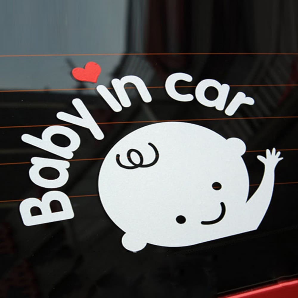 Baby in Car Reflective Decal Cartoon Stripe Car Sticker for Vehicle Modification Body Decoration