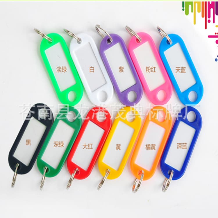 Factory supply colorful plastic key tag keychain marking tag luggage tag key accessory ornament
