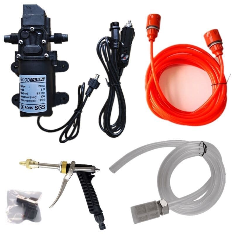 12V Car Wash Gun New Home & Car Cleaning Machine High Pressure Water Pump Portable Small
