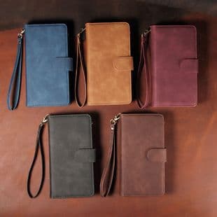 Compatible with iPhone 14 Skin-feel Leather Case, Apple 17 Pro Multi-card Zipper Bag Protective Cover 16 Wallet-style Case