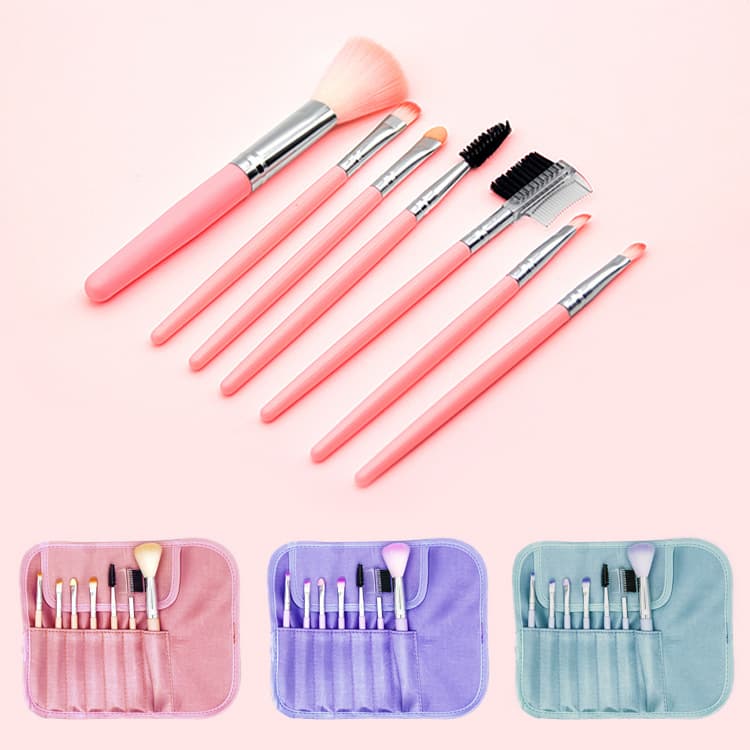 7-Piece Makeup Brush Set Foundation Blush Eyeshadow Concealer Cosmetic Brush Tool Cross-Border PU Portable Makeup Brushes