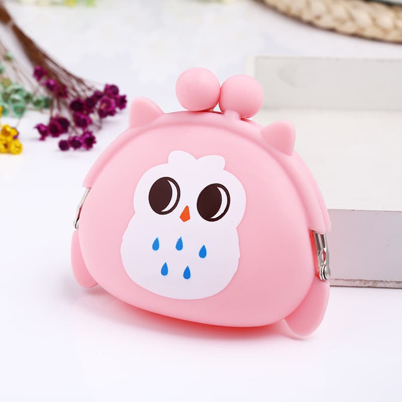 Factory Wholesale Silicone Wallet Silicone Coin Purse Silicone Owl Bag Cartoon Cute Silicone Bag