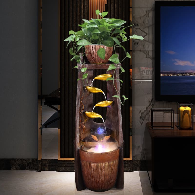 Simple European bonsai fish tank transfer ball running water humidification ornaments home entrance door corridor balcony landscaping decoration