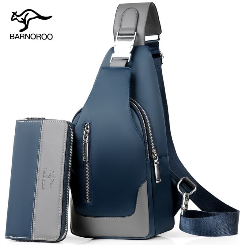 Men's Oxford Cloth Chest Bag 2024 Street Style Cycling Single Shoulder Bag Wear Resistant Pure Color Leisure Travel Backpack