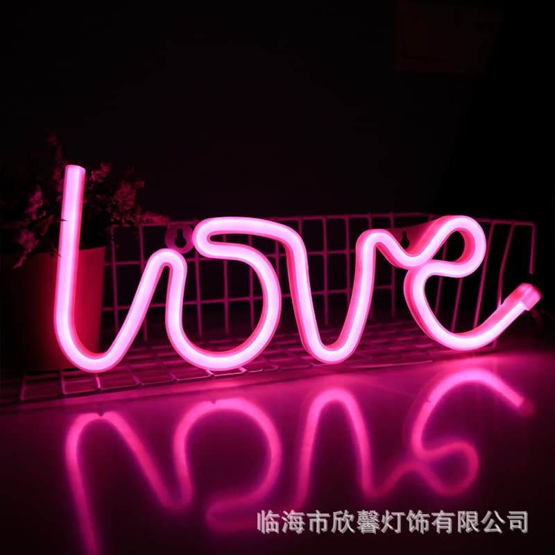 LED Neon Light Romantic Scene Decoration Love Shape Light USB Powered LOVE Shape Neon Light