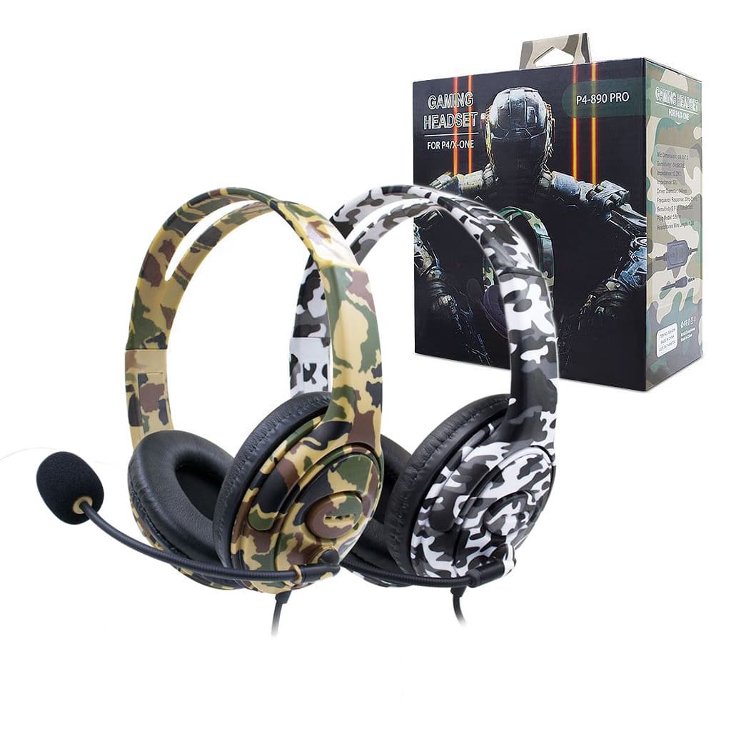 Camouflage PS4 Dual-Sided Gaming Headset PS4/Xbox One Console Wired Gaming Headset Dual-Sided Camouflage Earphones