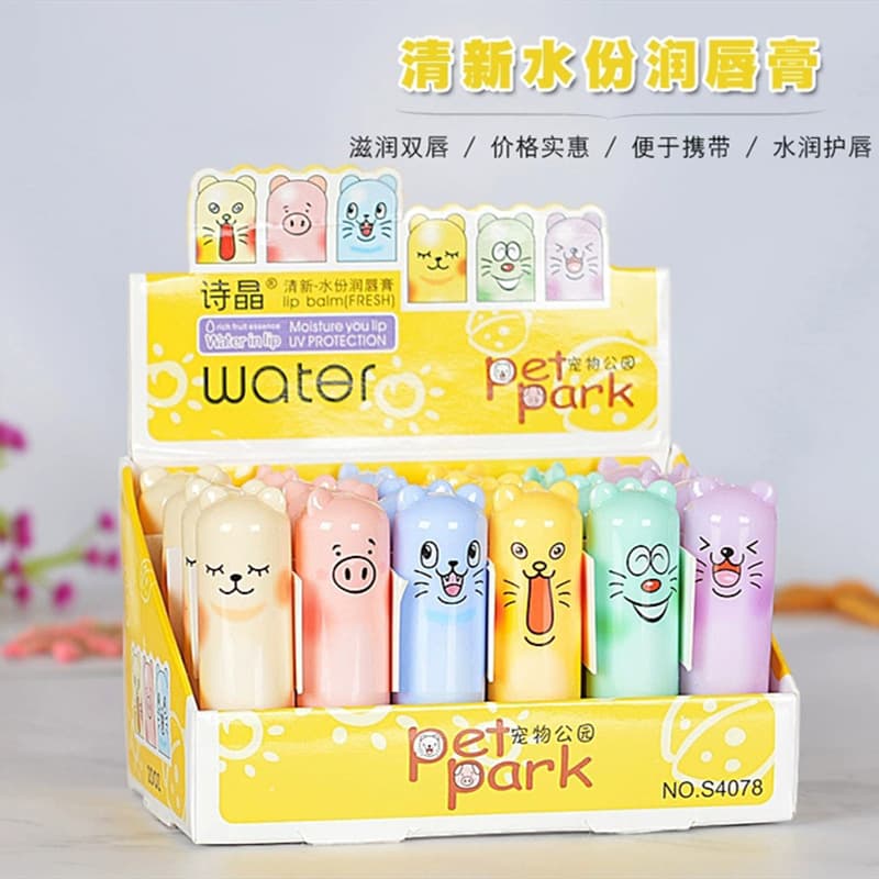 Hengfangshi Jing Cartoon Colorless Lip Balm, Moisturizing, Nourishing, Fades Lip Lines, Unisex Student Affordable Lip Balm