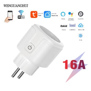 Tuya WiFi Smart Plug EU Plug 16A with Energy Monitoring Alexa Voice Remote Control