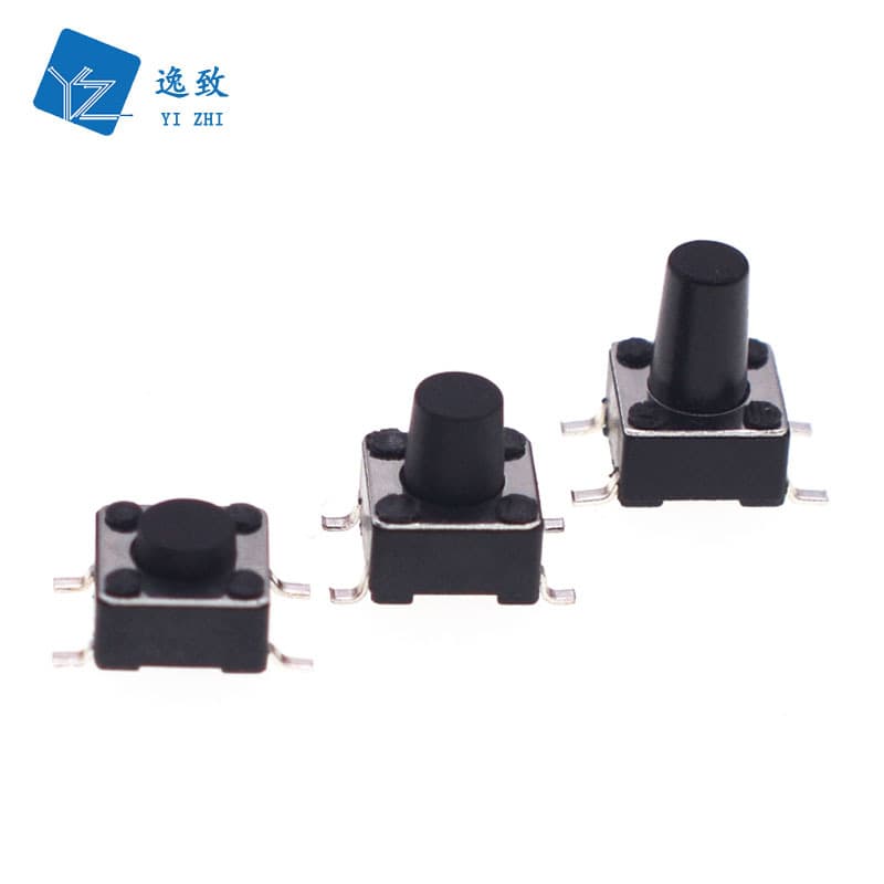 Eco-friendly Tactile Switch Push Button 4-Pin SMD Heat-Resistant 6*6*4.3-20mm Vertical Mini Micro Switch