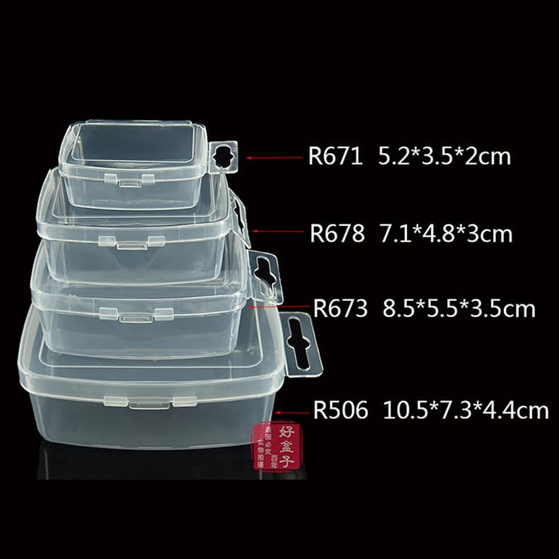 Manufacturer's rectangular parts box R506, transparent lidded plastic box, household tool organizer PP card case
