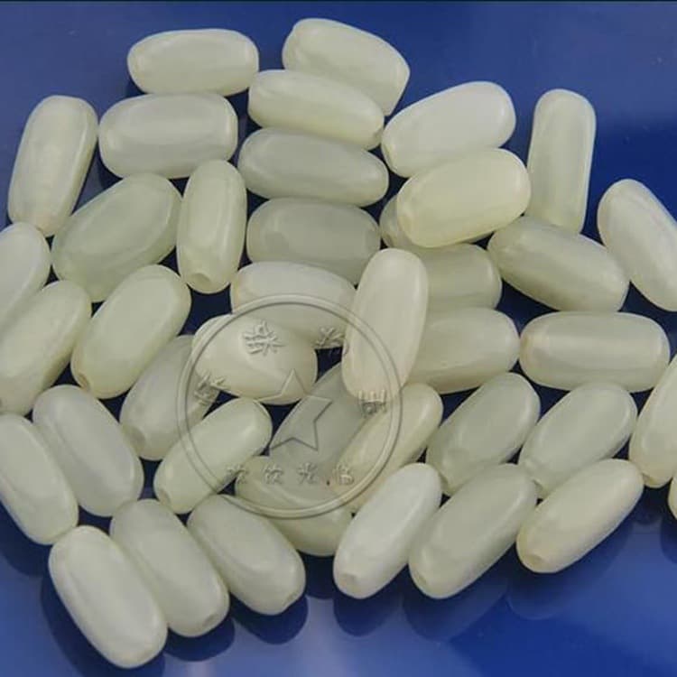 Xinjiang Hetian Jade Seed Material White Jade Raw Stone Irregular Beads with Holes for Unisex Bracelet Wholesale