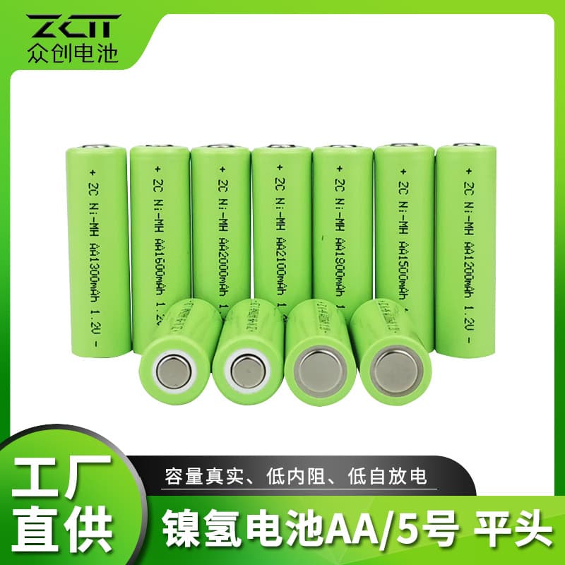 Ni-MH Rechargeable Battery AA 2000mAh Flat Top Combination for Shavers and Solar Lights with Charger