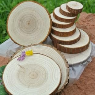 Cedar Wood Slices, Round Wood Slices, Diyzakka Polished Wood Slices with Annual Rings, Christmas Decorations