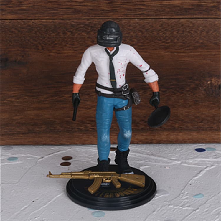 Chicken Dinner Figurine Good Luck Eat Chicken Cake Topper Airdrop Crate Helmet Backpack Insert Cake Decoration for Men