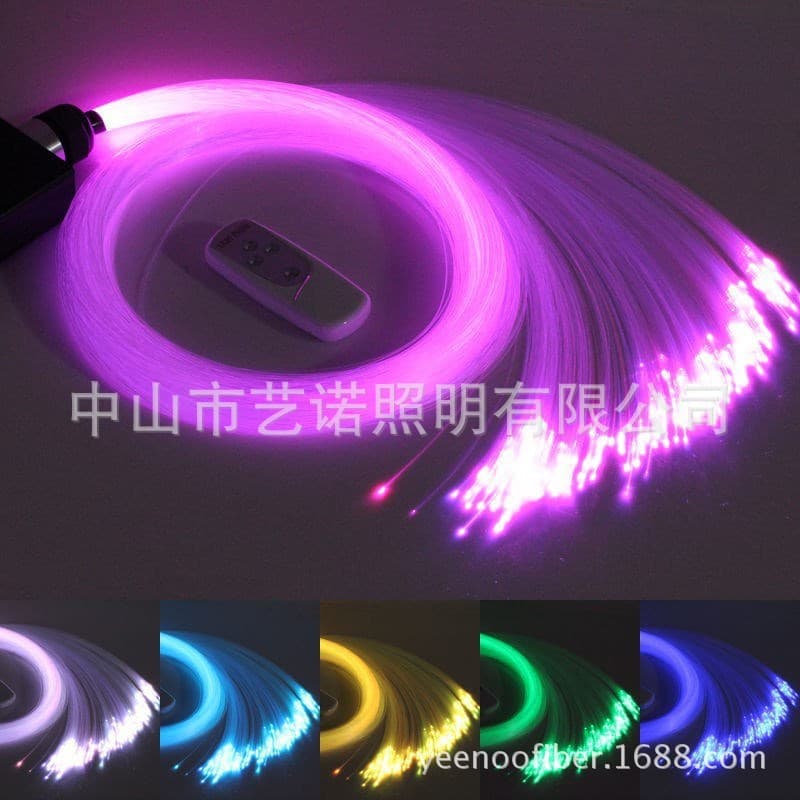 16W RGB 0.75mm Fiber Optic 600 Strands LED Fiber Optic Light Source Star Ceiling Light Kit with Wireless Remote