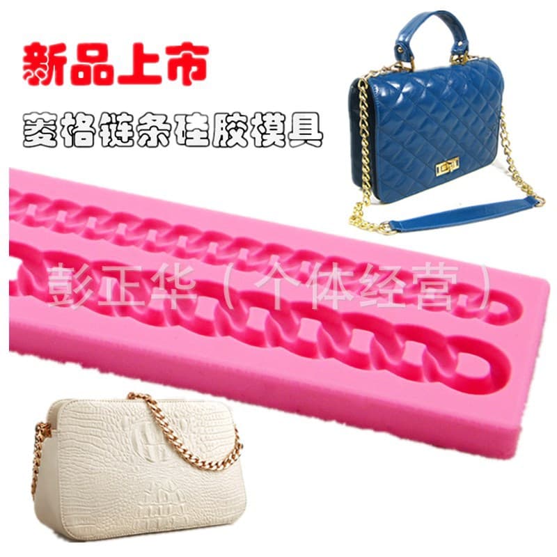 Clear Fondant Silicone Cake Mold Simulation Bag Chain Chocolate Clay Baking DIY Cake Polymer Clay Mold
