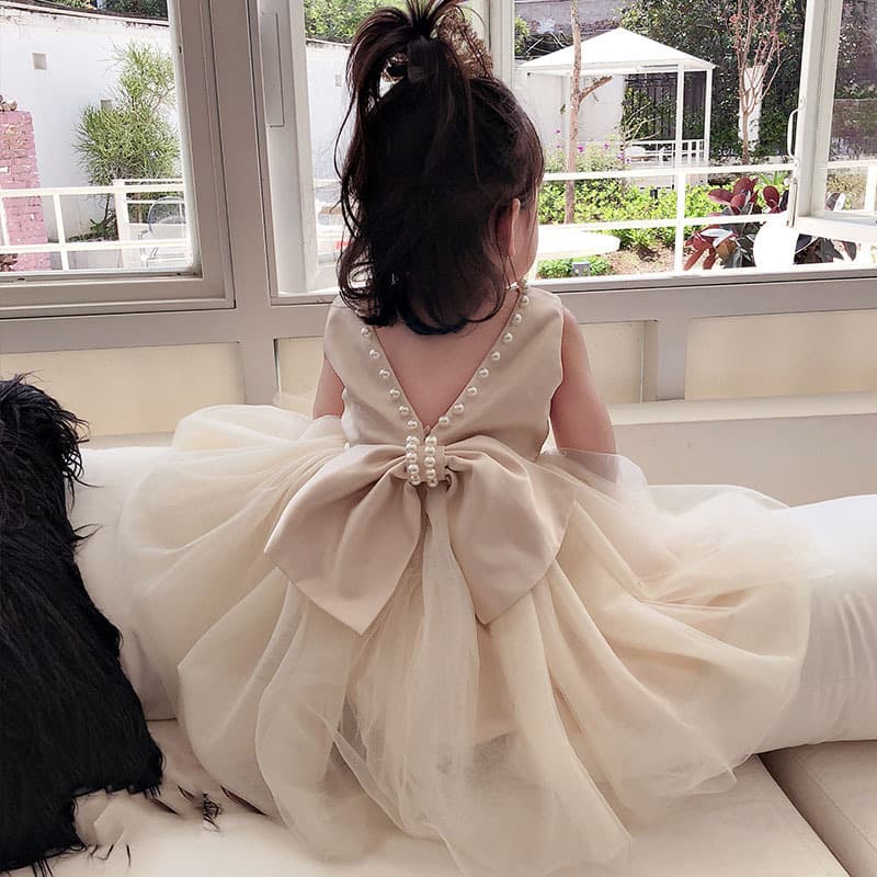Baby girl one-year-old dress 2026 spring new girl princess dress flower girl fluffy gauze children's performance dress