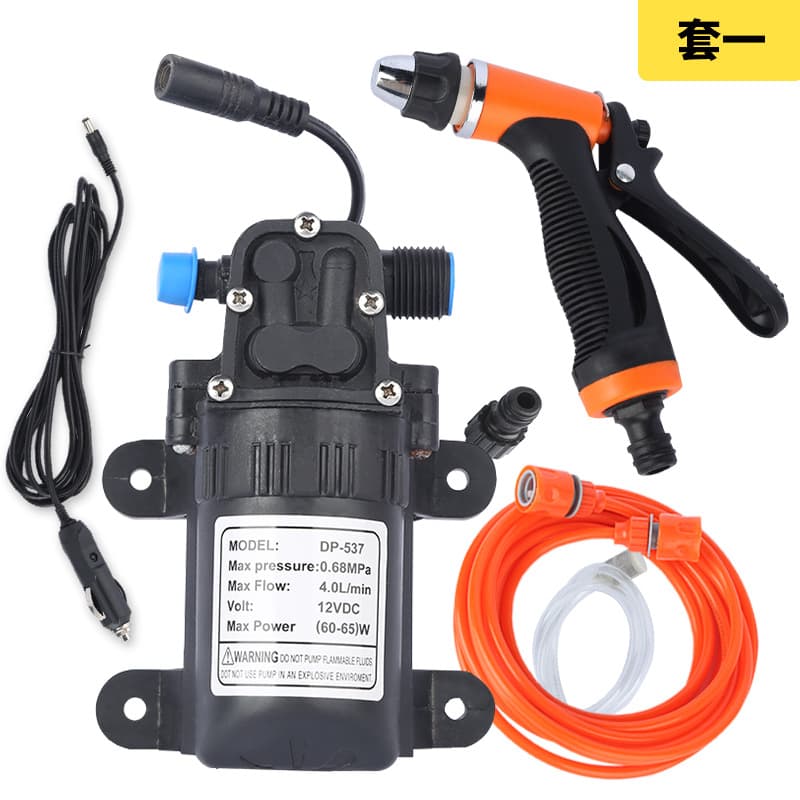 12V Car Wash Pump High Pressure Washer Mini Diaphragm Pump Portable Self-Priming Outdoor Car Washer