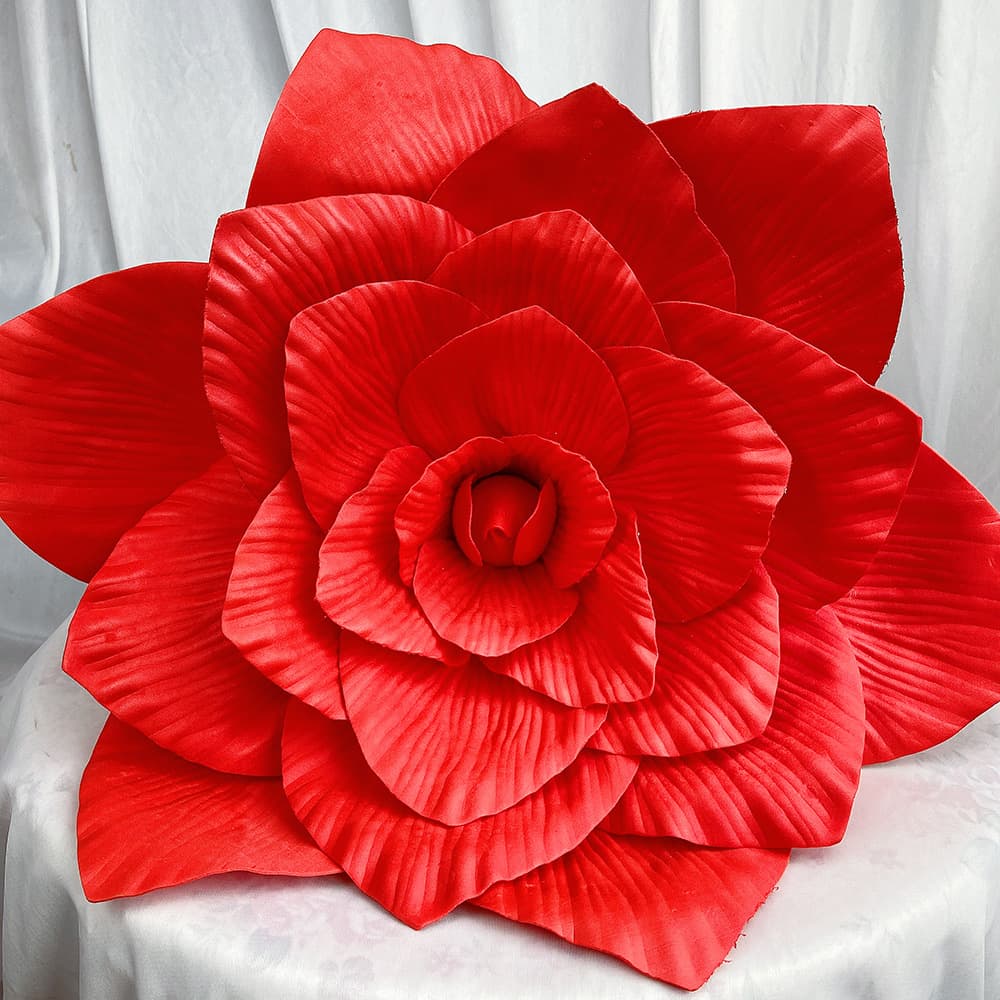 Large Decorative Magnolia Artificial PE Flower Foam Fake Flower Backdrop Window Display Wedding Supplies In Stock Window Display Visual Merchandising