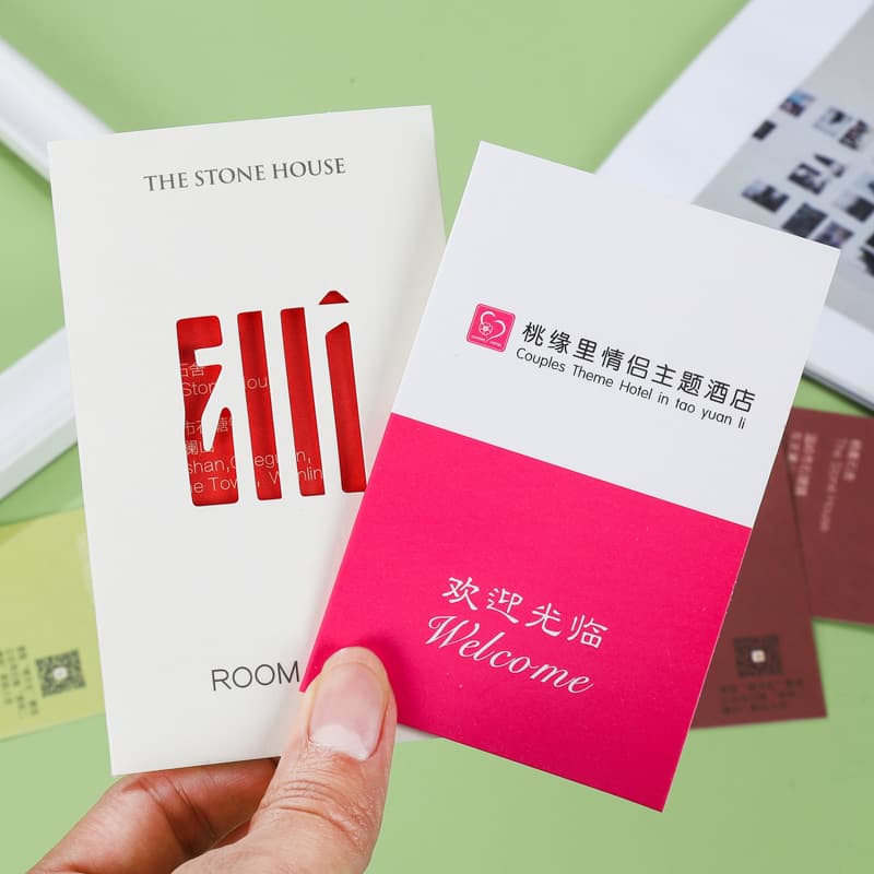 Hotel paper room card holder customized color small envelope supermarket paper card holder shopping VIP card holder printing