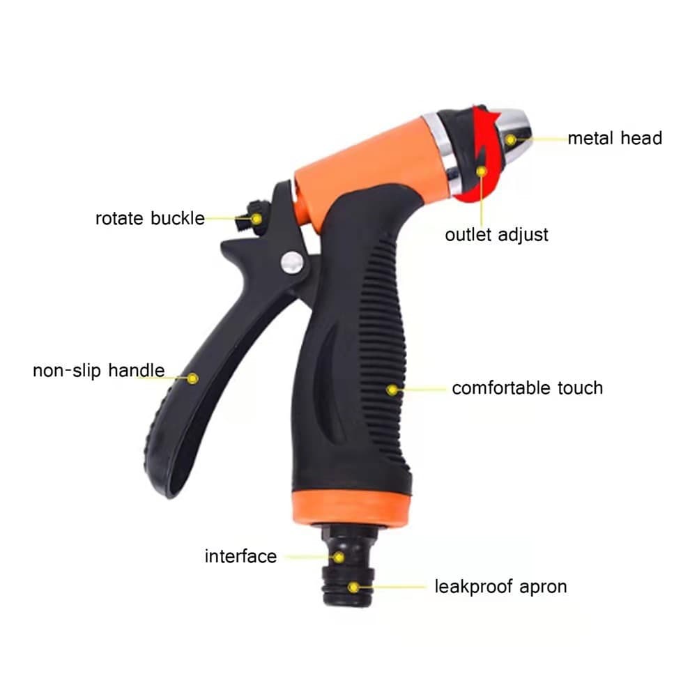 Cross-Border High-Pressure Car Wash Water Gun Multi-Functional Garden Water Gun with Adjustable Small Nozzle