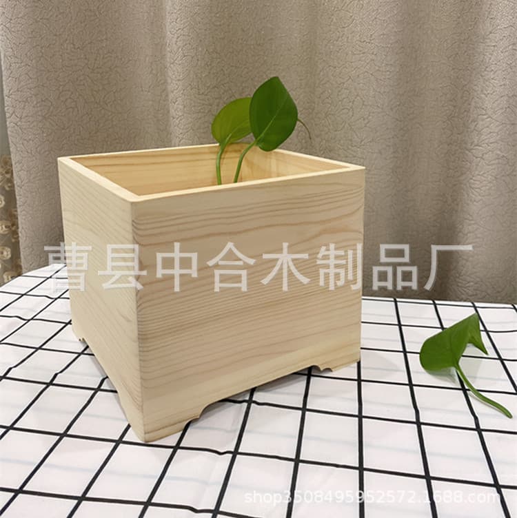 Round Corner Wooden Box Storage Box No Lid Wooden Gift Storage Glass Wood
