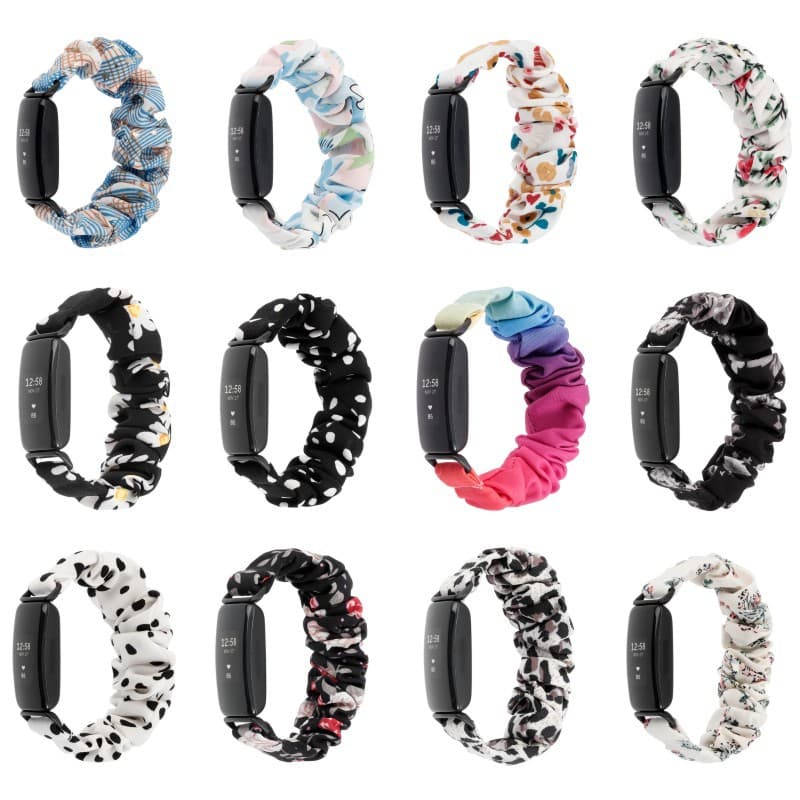 Fabric Elastic Band for Fitbit Inspire2 - Scrunchie Style Strap