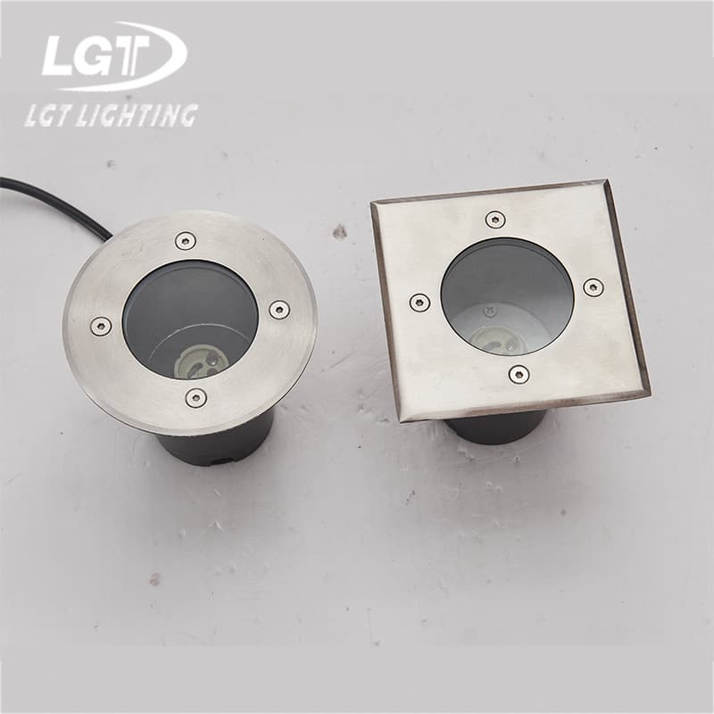 Cross-border Round Square In-ground Light Embedded Replaceable GU10 Light Source Square Garden Lighting Buried Lamp